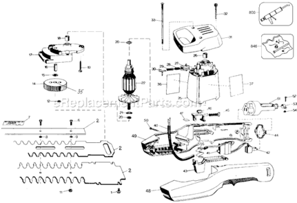 Page A Diagram and Parts List for 8114 Type 31 Black and Decker Hedge Trimmer